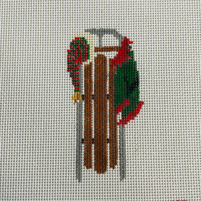 Elf Sled needlepoint canvas - Bargello Needlepoint