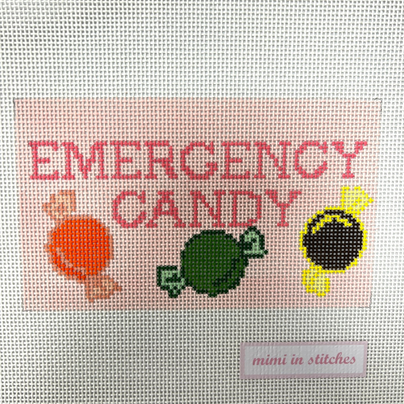 Emergency Candy needlepoint canvas - Bargello Needlepoint