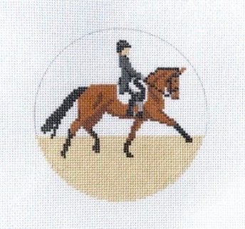 Equestrian Dressage Insert/Ornament needlepoint canvas - Bargello Needlepoint