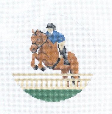 Equestrian Hunter Jumper Insert/Ornament needlepoint canvas - Bargello Needlepoint