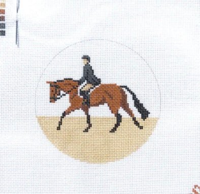 Equestrian Huntseat Insert/Ornament needlepoint canvas - Bargello Needlepoint