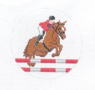 Equestrian Show Jumping Insert/Ornament needlepoint canvas - Bargello Needlepoint