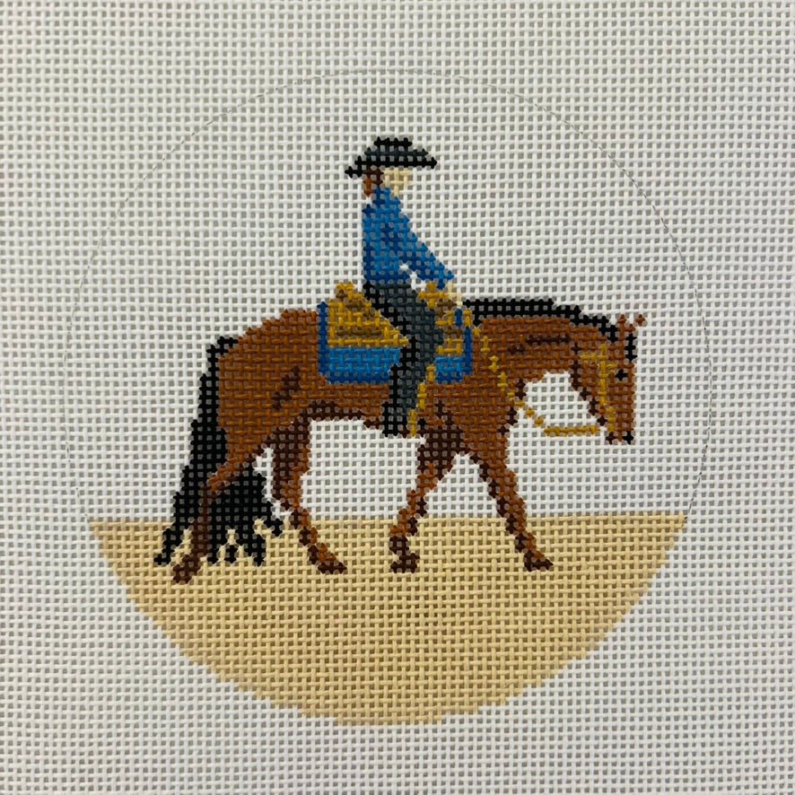 Equestrian Western Pleasure Insert/Ornament needlepoint canvas - Bargello Needlepoint