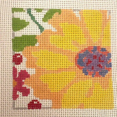 Fantasy Garden Coaster needlepoint canvas - Bargello Needlepoint