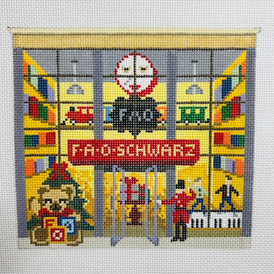 FAO Schwartz Storefront needlepoint canvas - Bargello Needlepoint