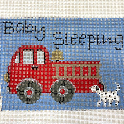 Fire Engine Baby Sleeping needlepoint canvas - Bargello Needlepoint