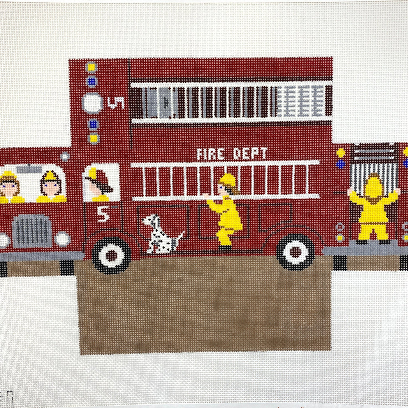 Fire Truck Brick Cover needlepoint canvas - Bargello Needlepoint