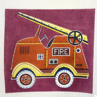 Fire Truck needlepoint canvas - Bargello Needlepoint