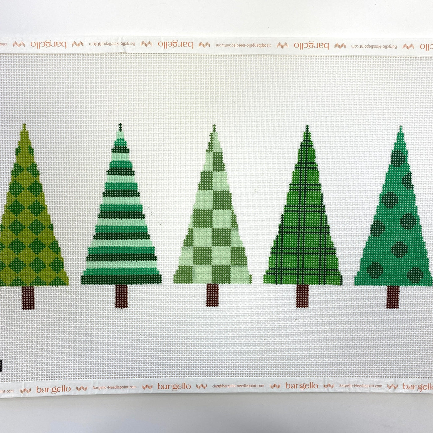 Five Green Trees needlepoint canvas - Bargello Needlepoint