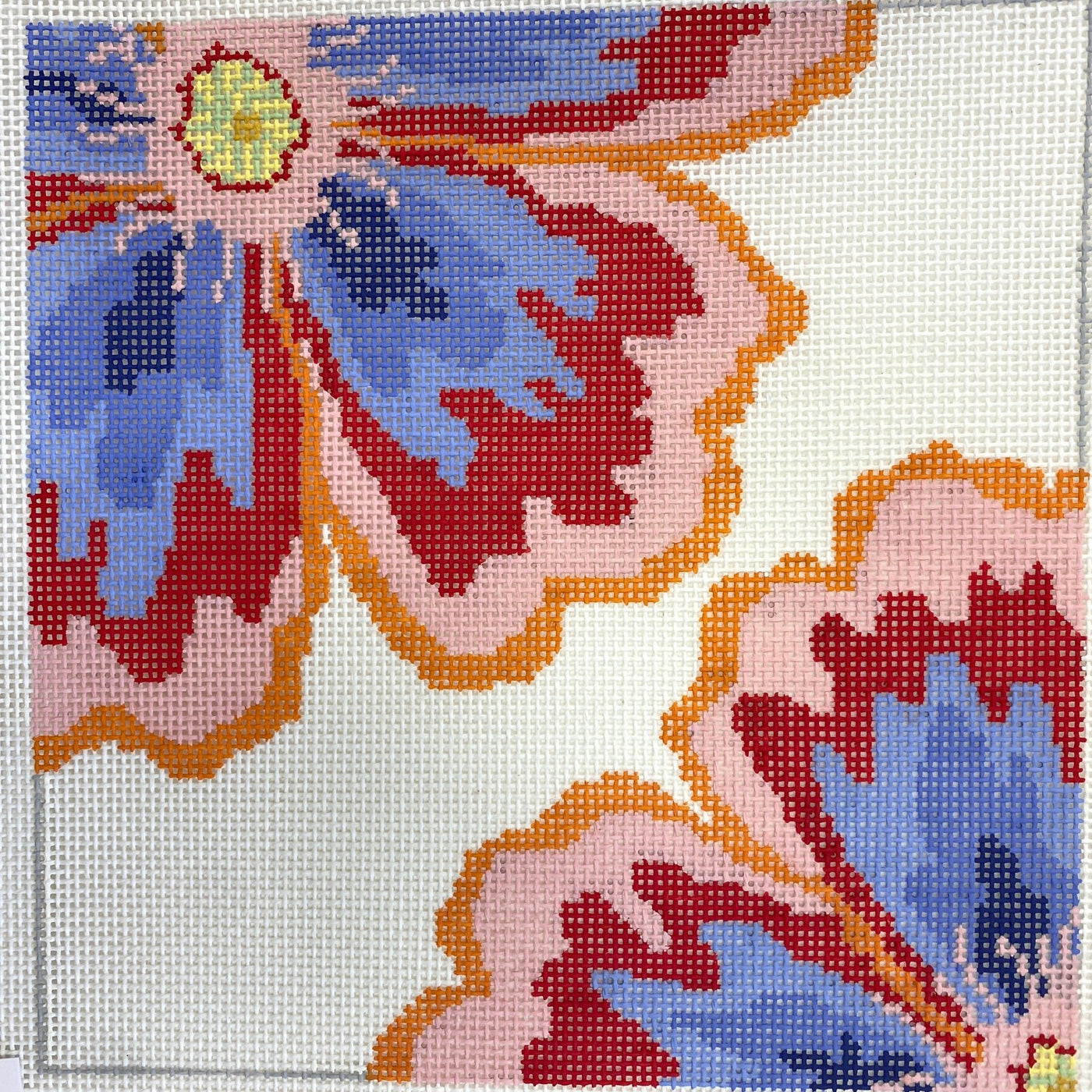 Flaming Poppy needlepoint canvas - Bargello Needlepoint