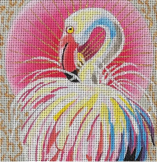 Flamingo needlepoint canvas - Bargello Needlepoint