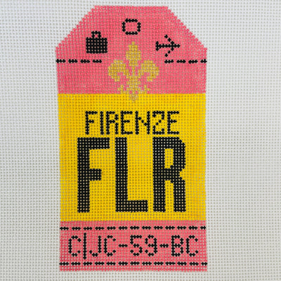 Florence Firenze FLR Travel Tag needlepoint canvas - Bargello Needlepoint