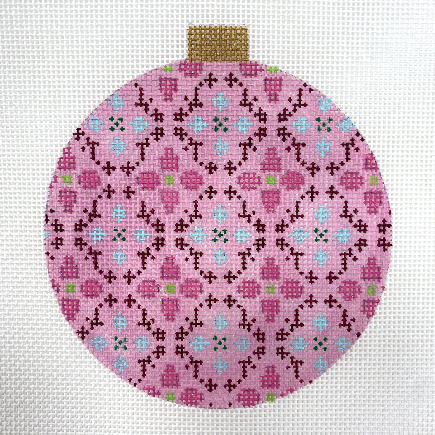 Florentine Fuchsia Ornament needlepoint canvas - Bargello Needlepoint