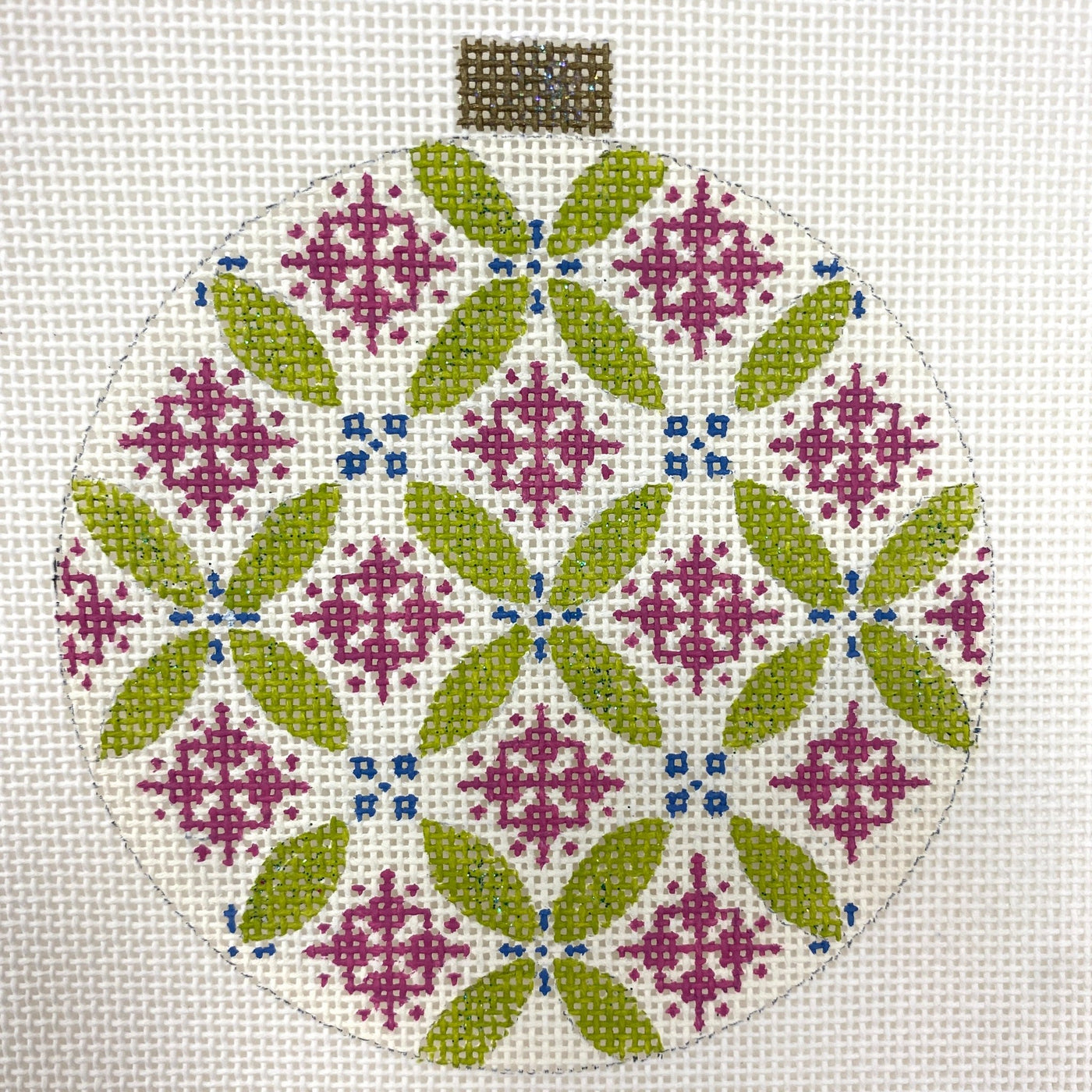 Florentine Mauve Ornament needlepoint canvas - Bargello Needlepoint