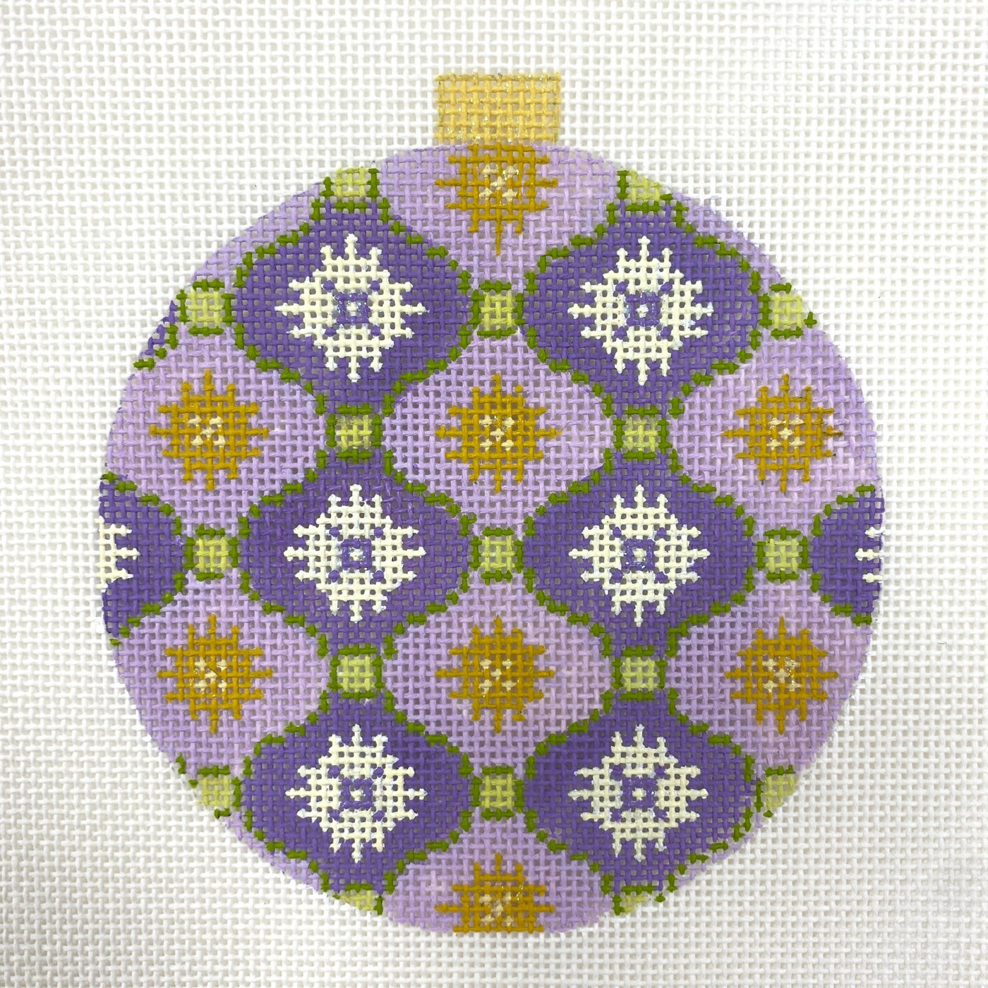 Florentine Purples with Gold Ornament needlepoint canvas - Bargello Needlepoint