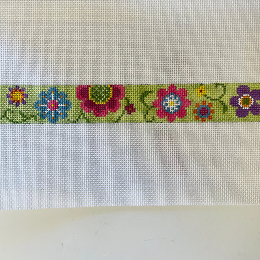 Flower Pops Key Fob needlepoint canvas - Bargello Needlepoint