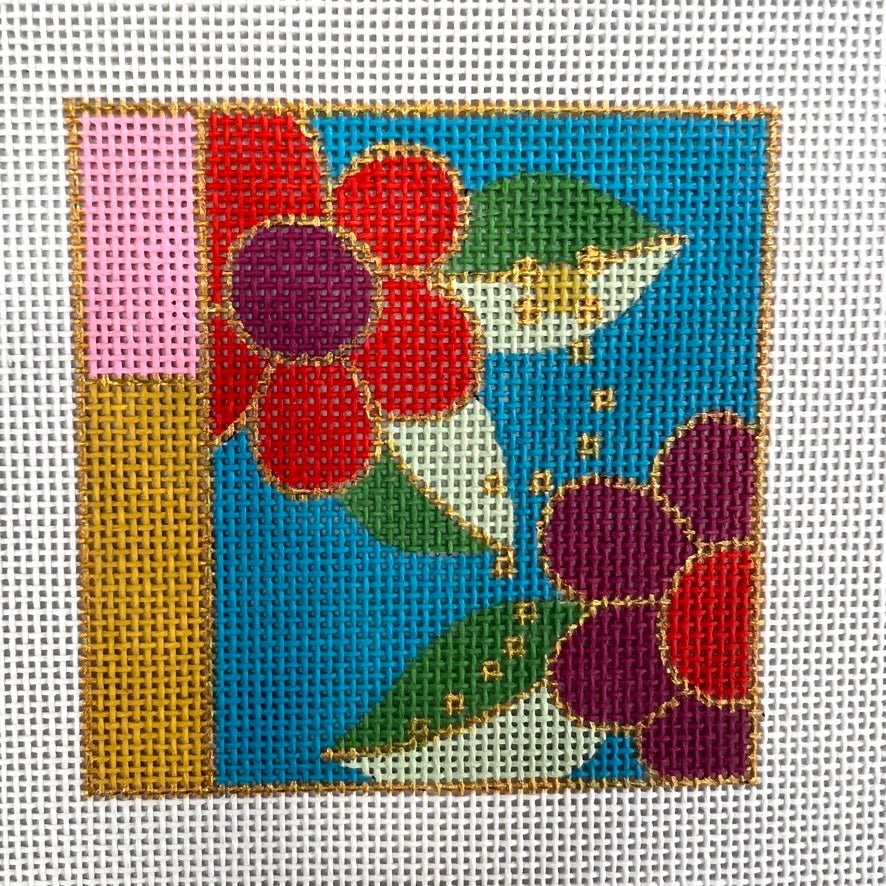 Flower Power Small Insert needlepoint canvas - Bargello Needlepoint