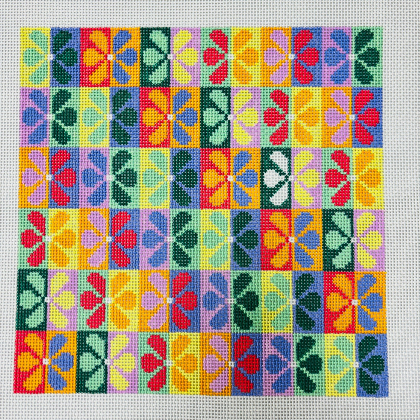 Flower Power Square needlepoint canvas - Bargello Needlepoint