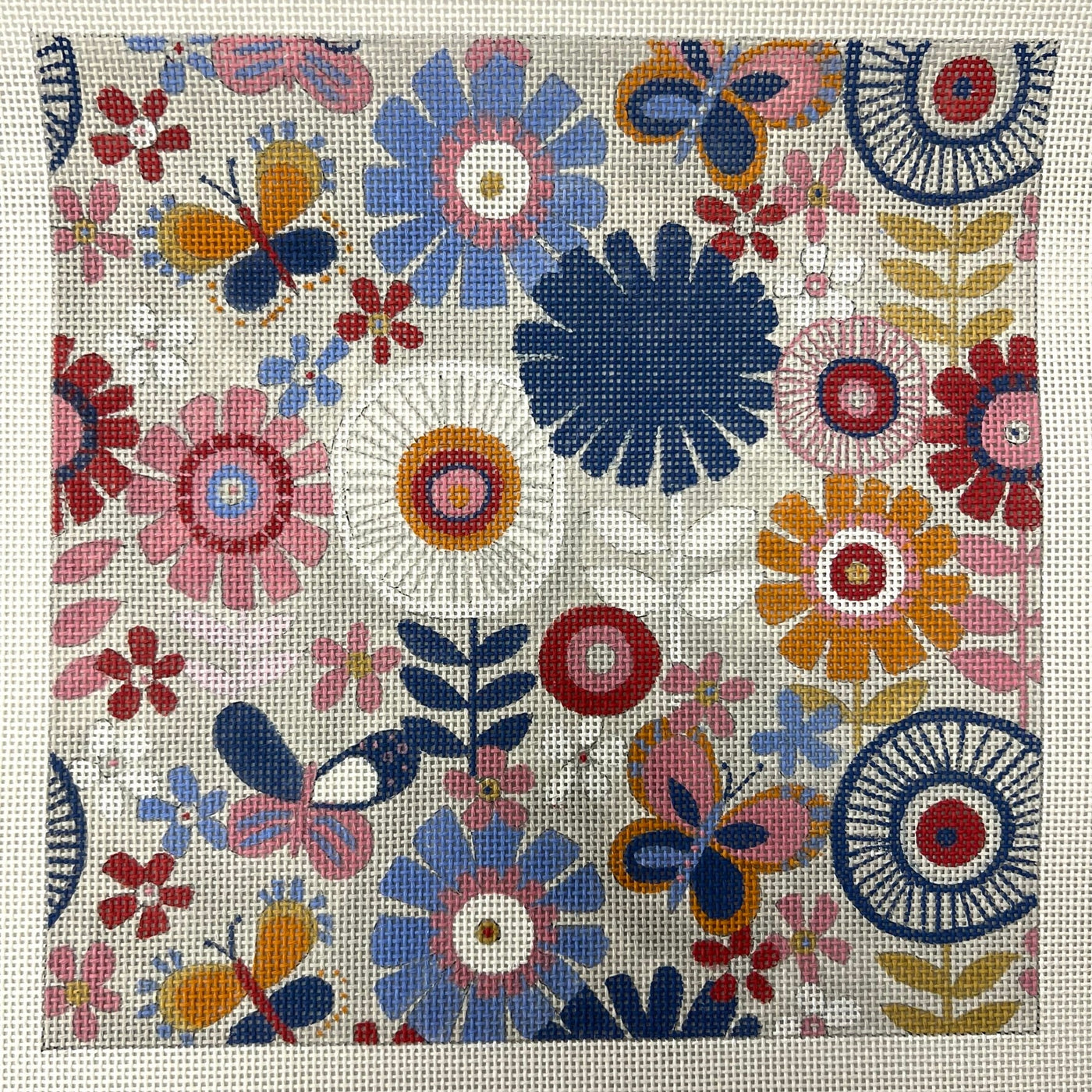 Flowers and Butterflies needlepoint canvas - Bargello Needlepoint