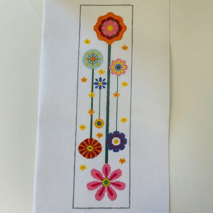 Flowers Double Sided Eyeglass Case needlepoint canvas - Bargello Needlepoint