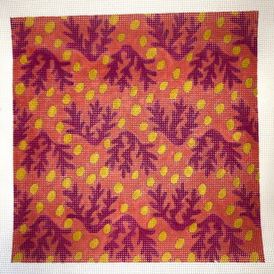 Flowers in Orange & Pink needlepoint canvas - Bargello Needlepoint