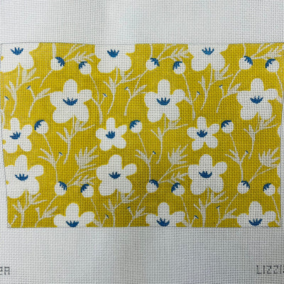 Flowers on Gold Clutch needlepoint canvas - Bargello Needlepoint