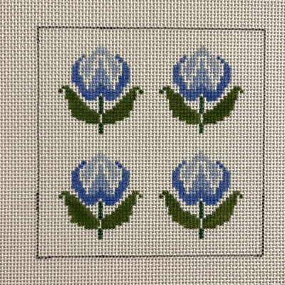 Four Roses Insert - Pink or Blue needlepoint canvas - Bargello Needlepoint