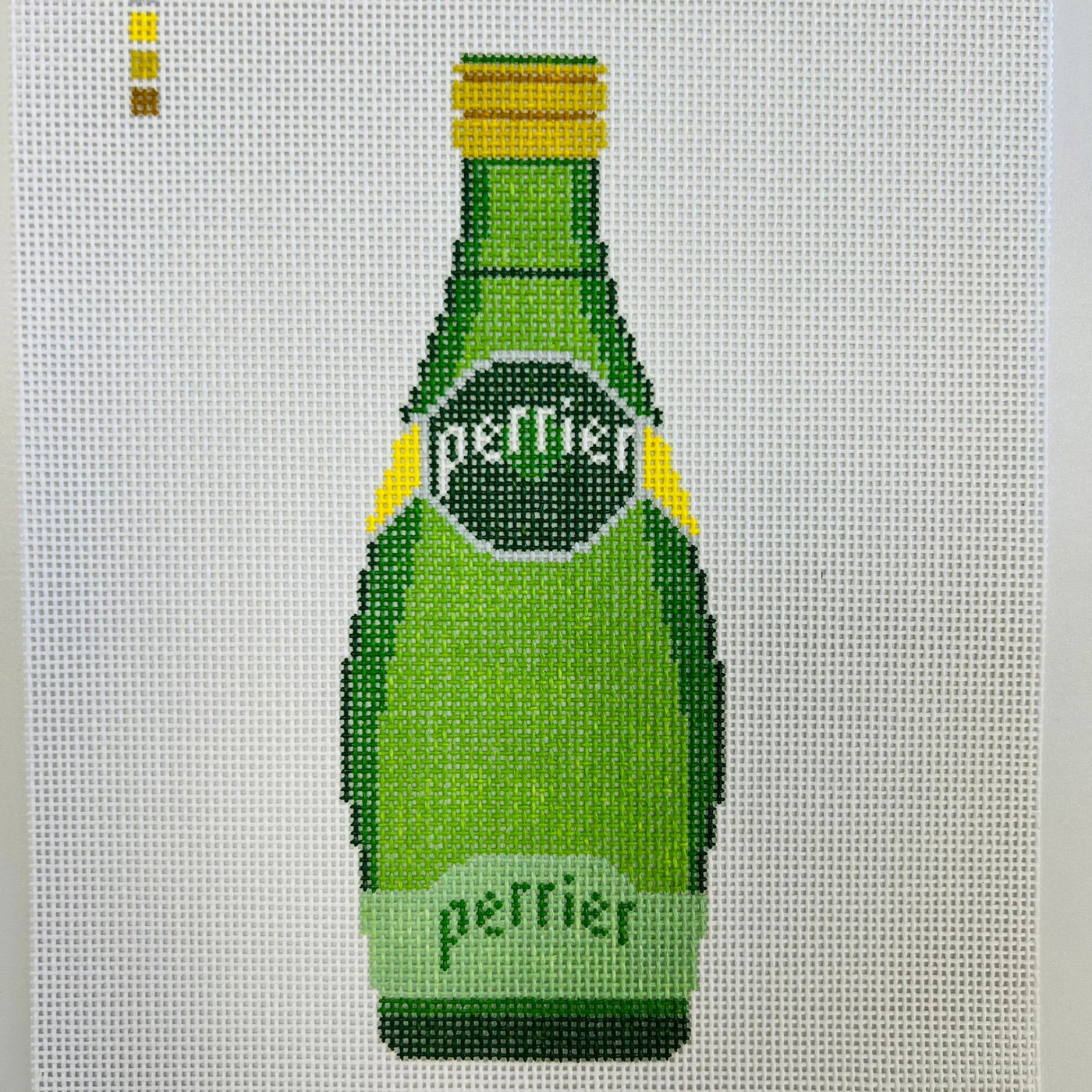 French Fizzy Water Bottle needlepoint canvas - Bargello Needlepoint