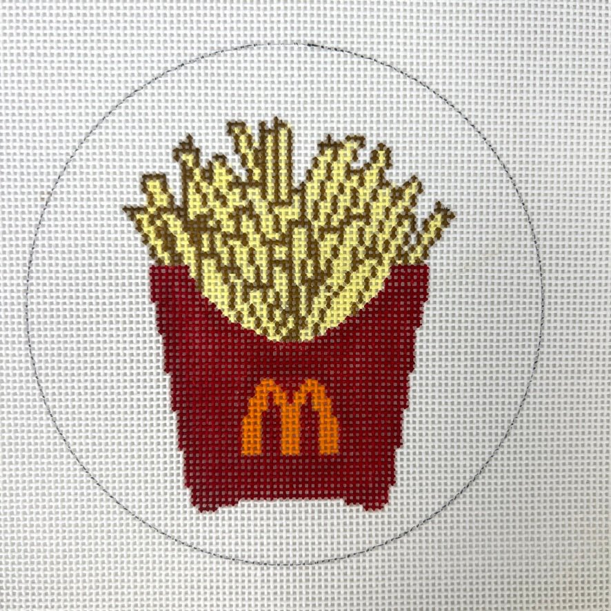 French Fries Ornament needlepoint canvas - Bargello Needlepoint