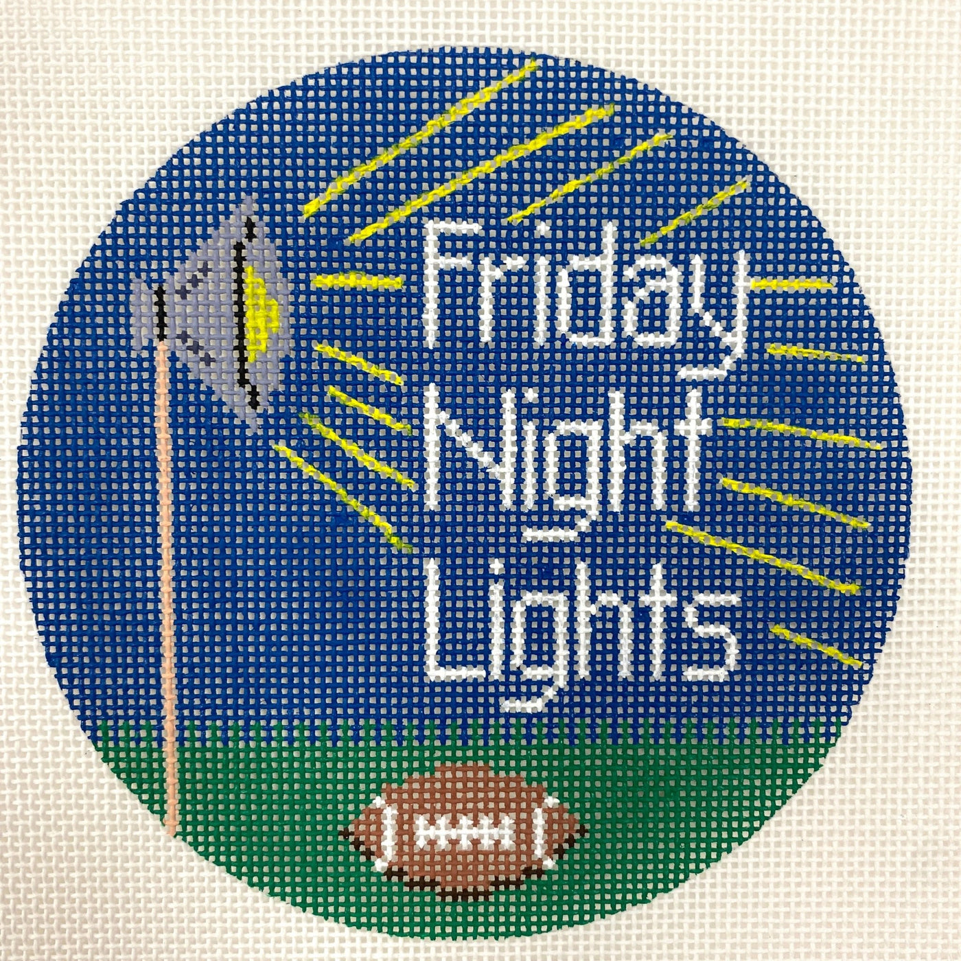 Friday Night Lights, Ornament Size needlepoint canvas - Bargello Needlepoint