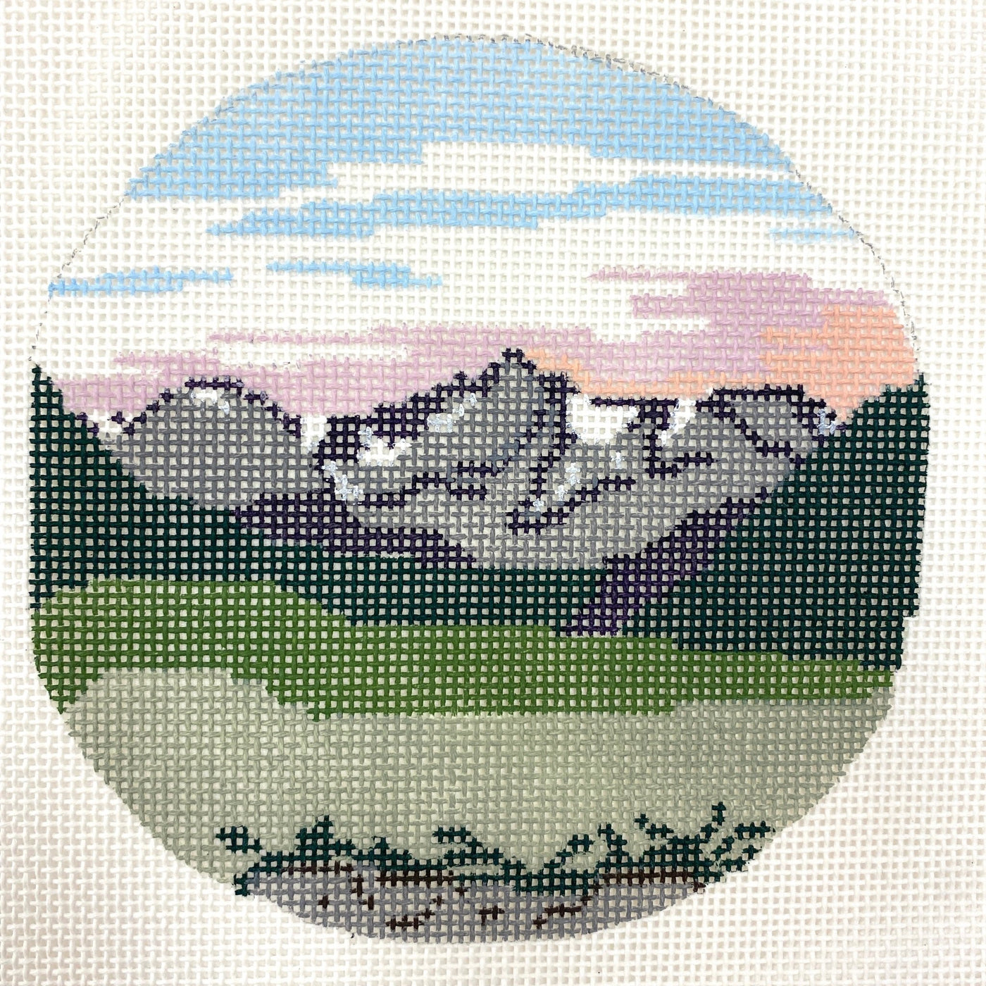 Front Range Sunset needlepoint canvas - Bargello Needlepoint