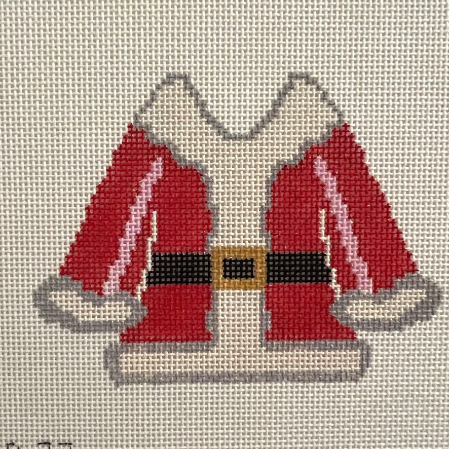 Furry Santa Coat Ornament needlepoint canvas - Bargello Needlepoint