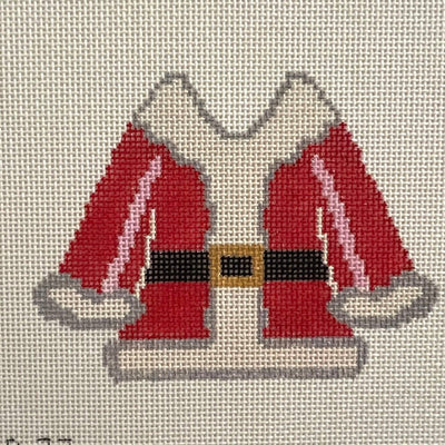 Furry Santa Coat Ornament needlepoint canvas - Bargello Needlepoint