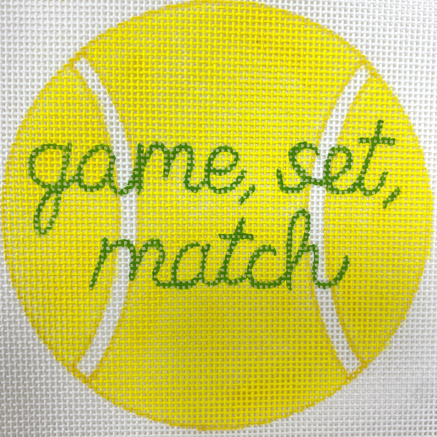 Game Set Match Tennis, Ornament Size needlepoint canvas - Bargello Needlepoint