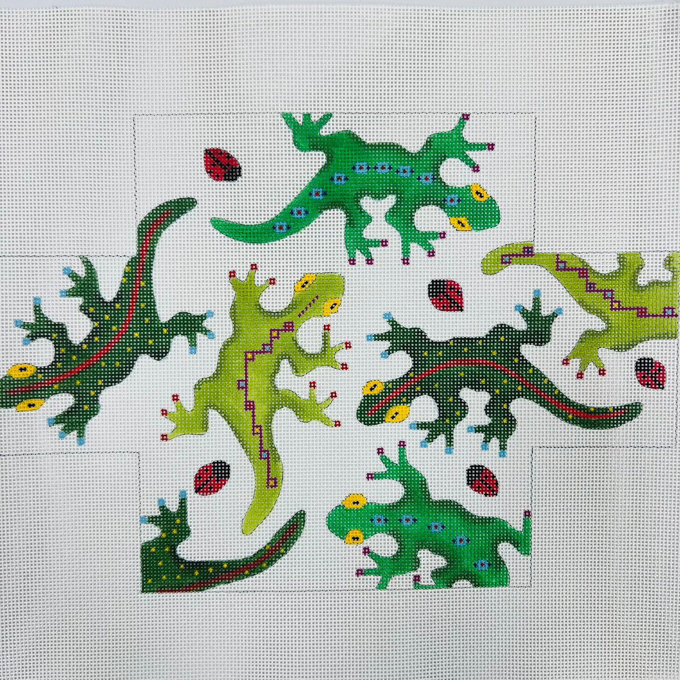 Gecko Brick needlepoint canvas - Bargello Needlepoint