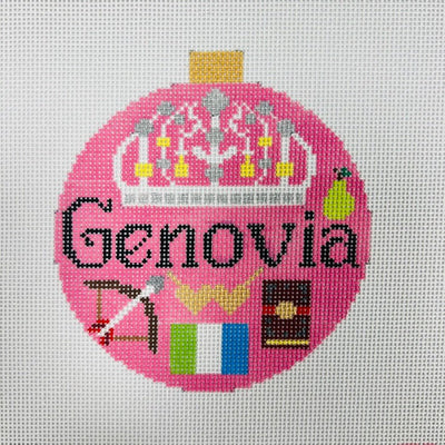 Genovia Round/Ornament needlepoint canvas - Bargello Needlepoint