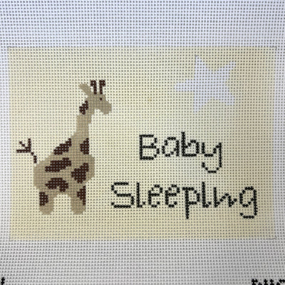 Giraffe baby sleeping needlepoint canvas - Bargello Needlepoint