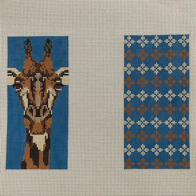 Giraffe Double Eyeglass Case needlepoint canvas - Bargello Needlepoint