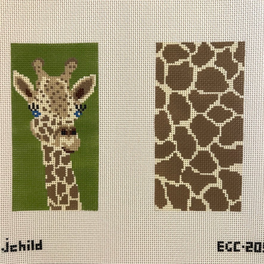 Giraffe Eyeglass Case needlepoint canvas - Bargello Needlepoint