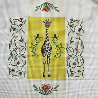 Giraffe Floral Brick Cover needlepoint canvas - Bargello Needlepoint