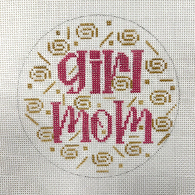 Girl Mom needlepoint canvas - Bargello Needlepoint