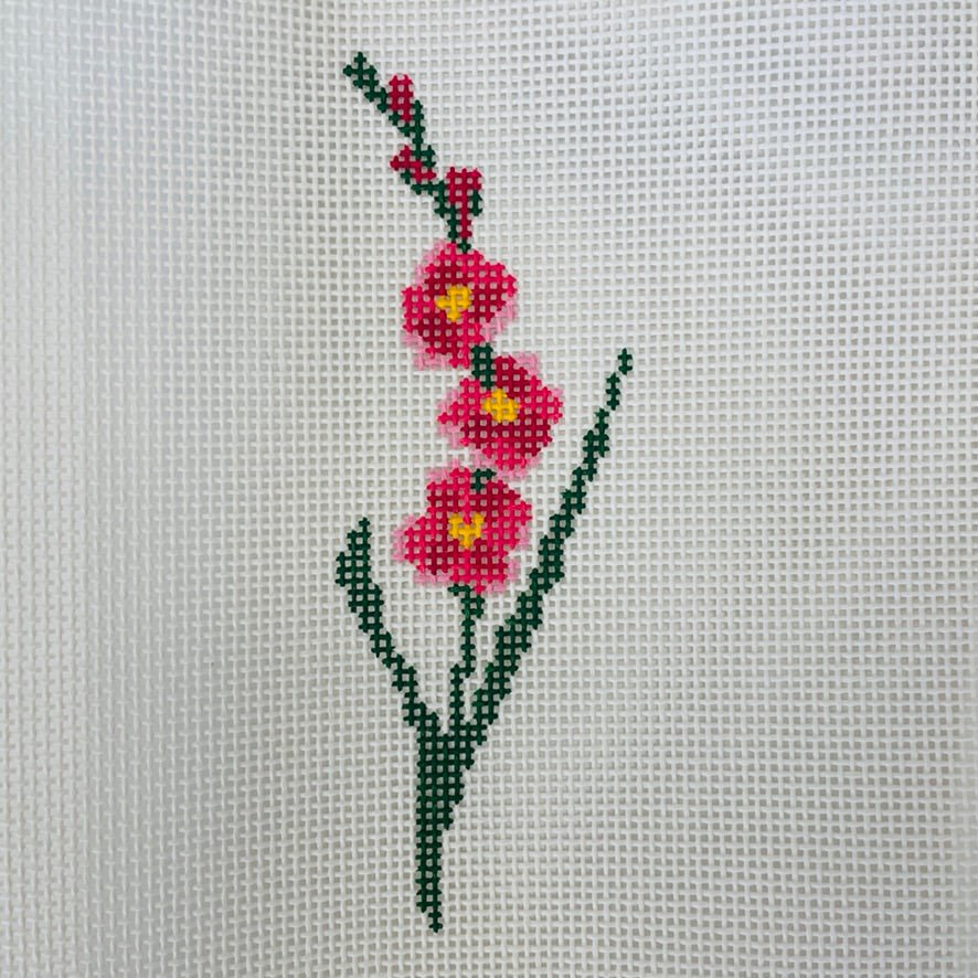 Gladiolus Flower needlepoint canvas - Bargello Needlepoint