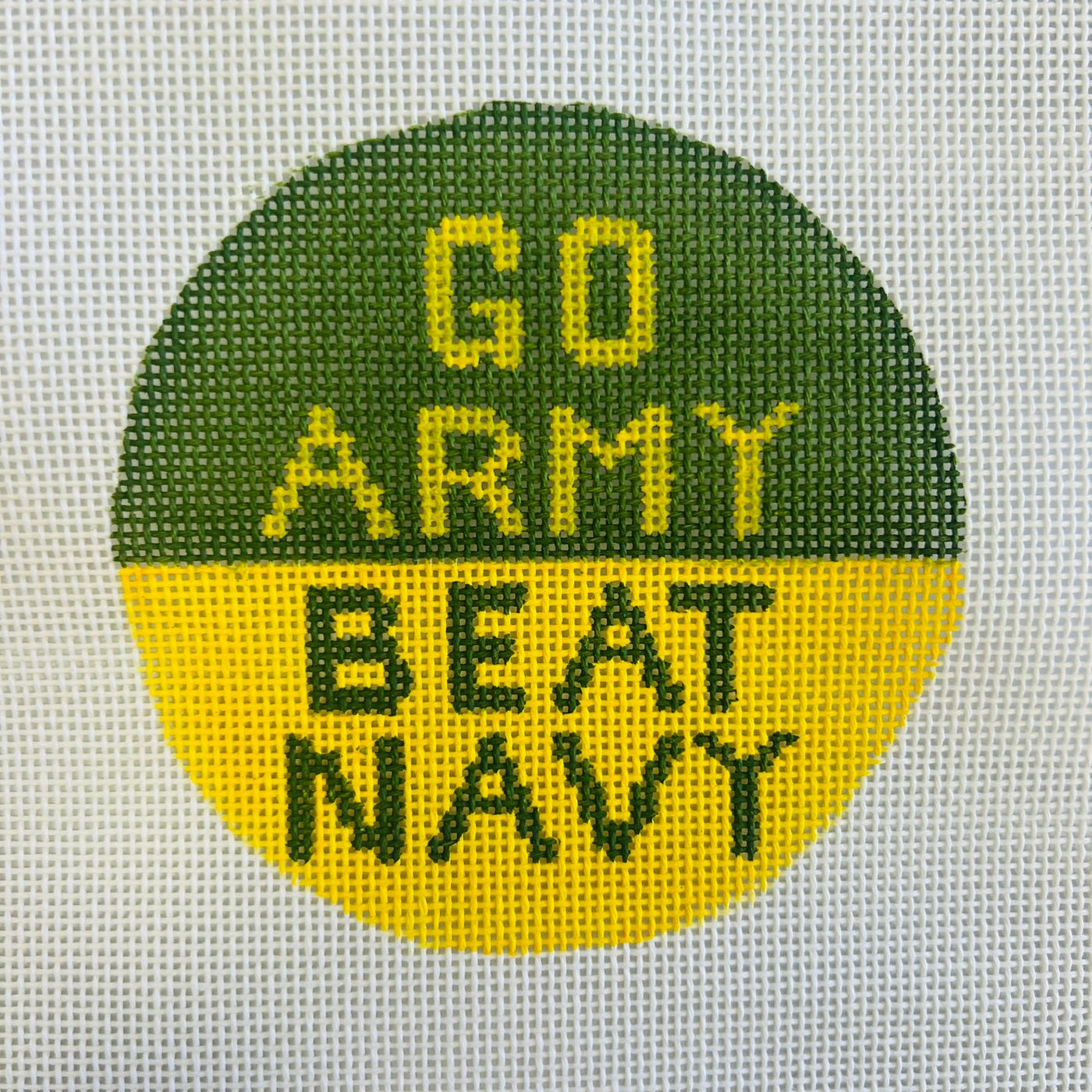 Go Army Beat Navy Ornament needlepoint canvas - Bargello Needlepoint