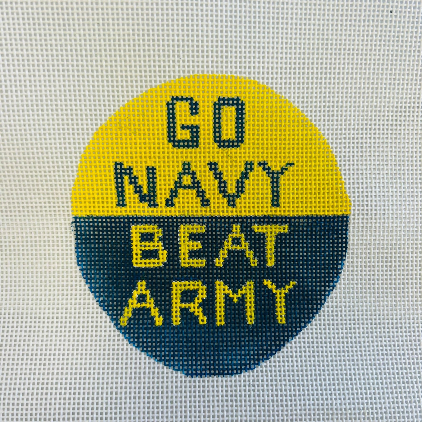 Go Navy Beat Army Ornament needlepoint canvas - Bargello Needlepoint