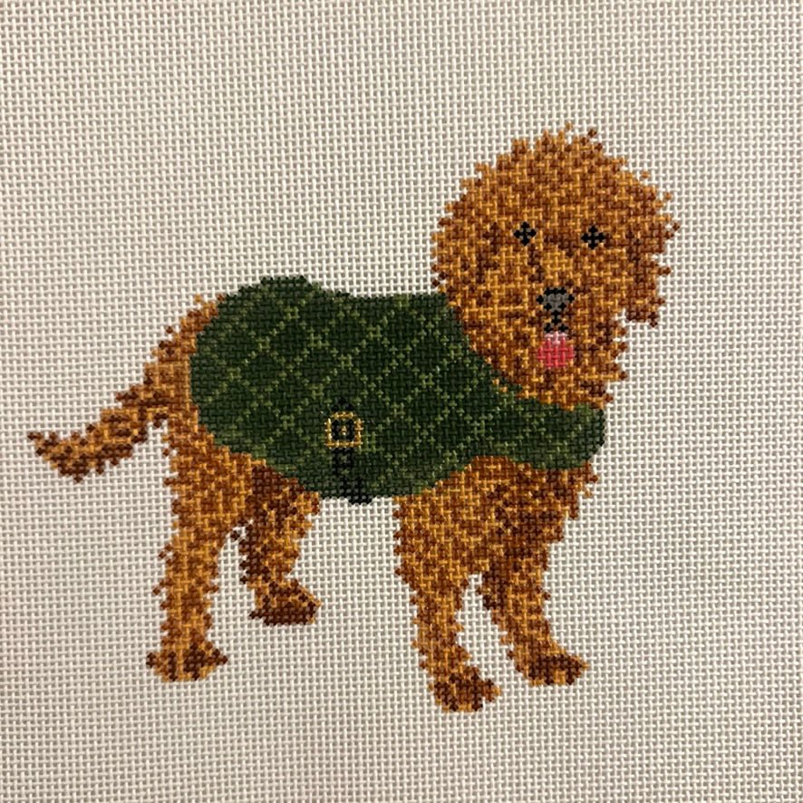 Golden Doodle needlepoint canvas - Bargello Needlepoint