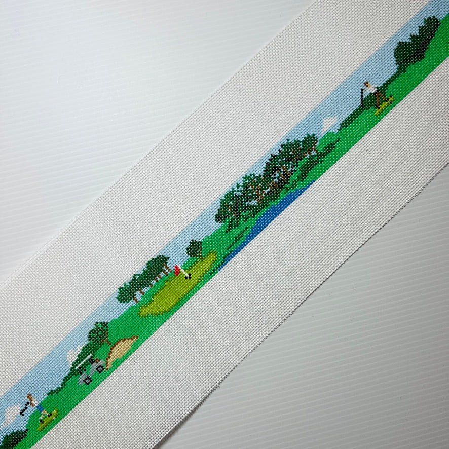 Golf Outing Belt needlepoint canvas - Bargello Needlepoint