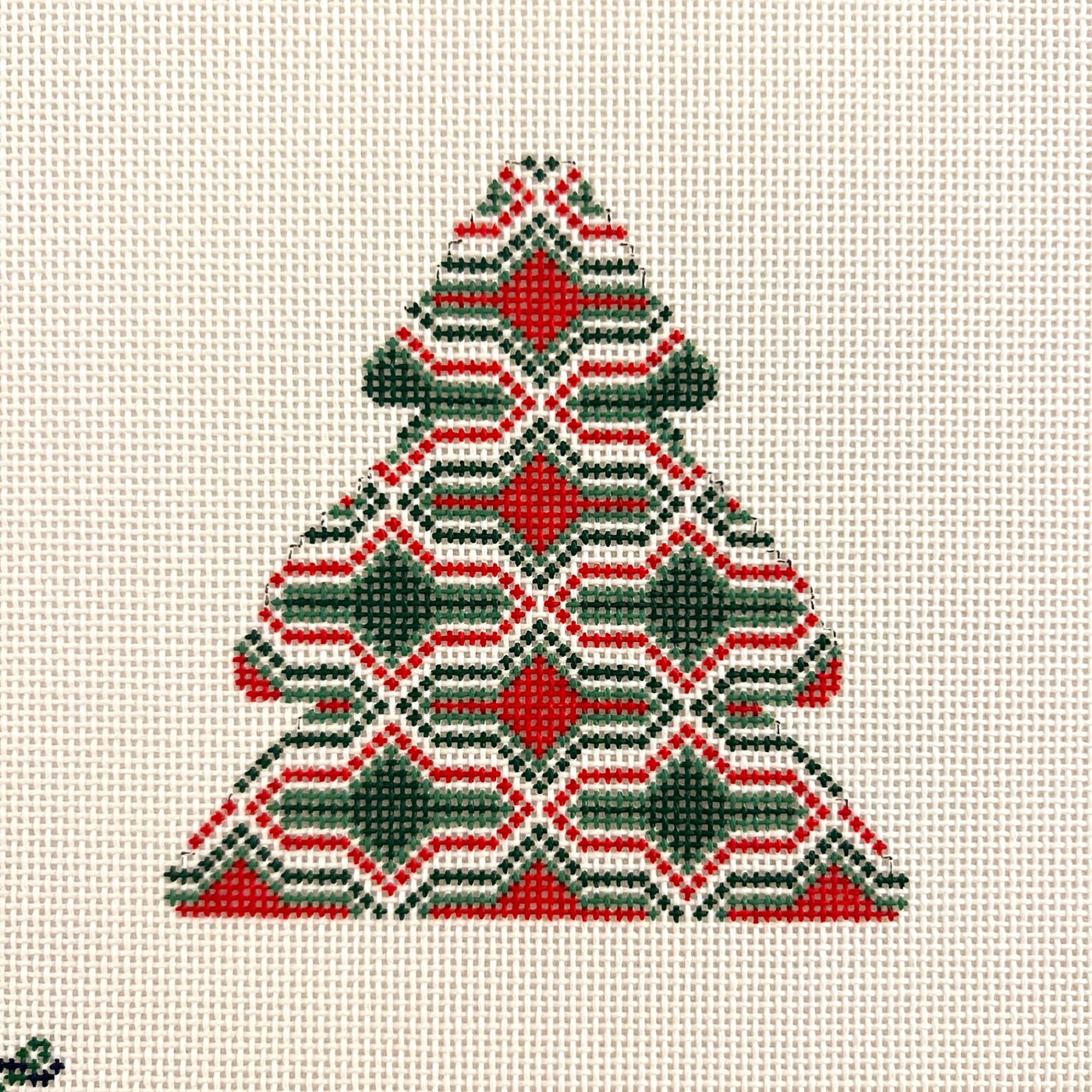 Granada Christmas Tree Ornament needlepoint canvas - Bargello Needlepoint