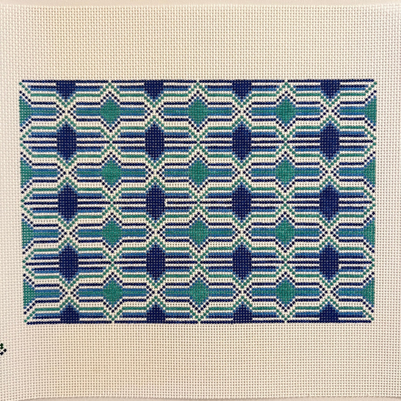 Granda Clutch - Blue needlepoint canvas - Bargello Needlepoint