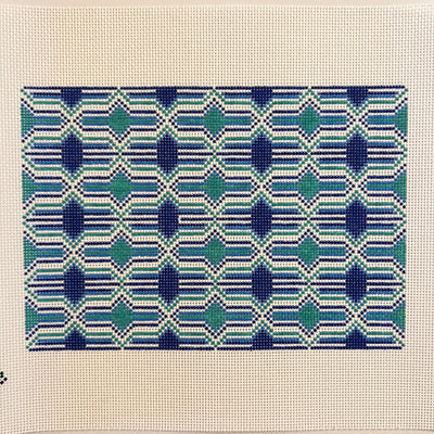 Granda Clutch - Blue needlepoint canvas - Bargello Needlepoint