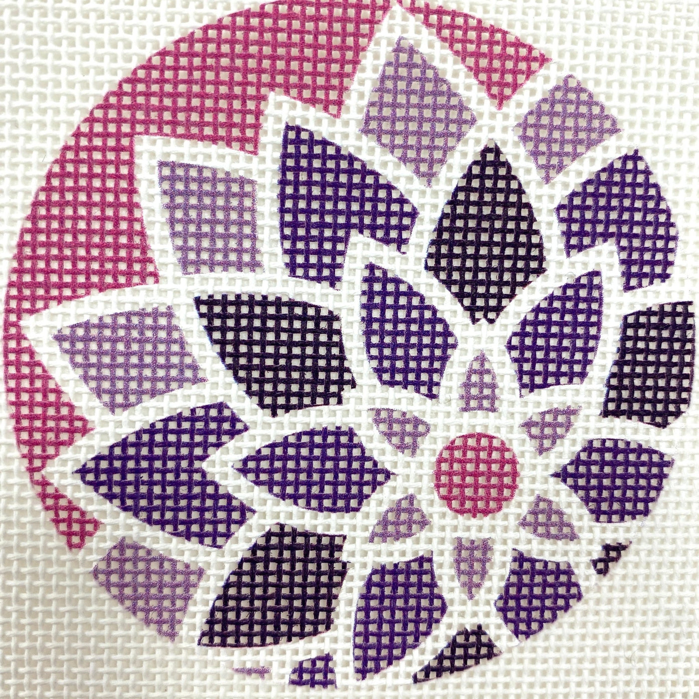 Graphic Flower Purple needlepoint canvas - Bargello Needlepoint